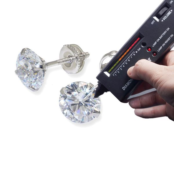 Orecchini per borchie Orecchini di designer per donne sterling sier 1ct*2p vvs orecchini moissanite passano tester diamante ohrrringe wed fidanzata designer gioielli