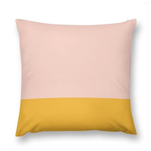 Kissen in Blush Pink und Senfgelb, minimalistischer Farbblock-Überwurf, sitzende Kissenbezüge für Kissen