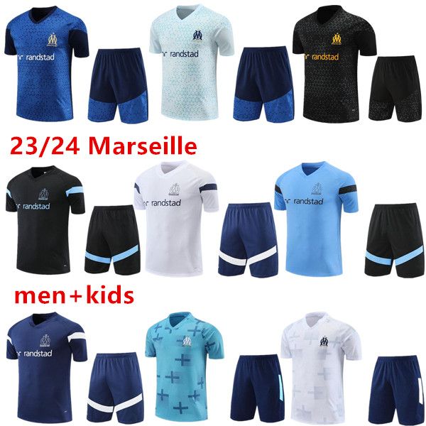 2023-2024 Novo Marselha Trascksuits Futebol Jerseys Homens Terno de Treinamento Top 23/24 ALEXIS Olympique de Marseille Survetement Maillot Pé Mangas Curtas Sportswear