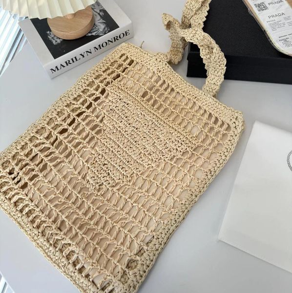 Designer digner bordado saco feminino oco rafia palha tote marca de luxo verão praia tecido bolsa bolsas luxo