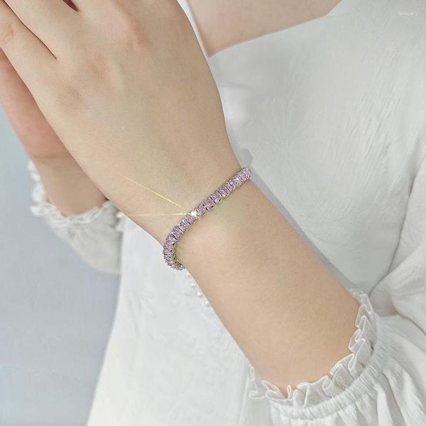 Armreif 2023 Rosa Farbe Prinzessin Armband Für Frauen Jahrestag Geschenk Schmuck Großhandel Moonso S7207