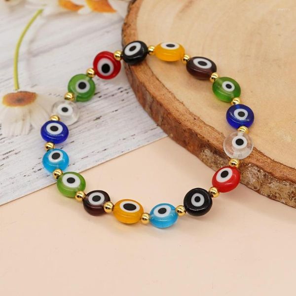 Strang Go2boho Nischen-Armband im böhmischen Stil, einfarbig, gemischte Glasur, Teufelsauge, gewebte Perlen