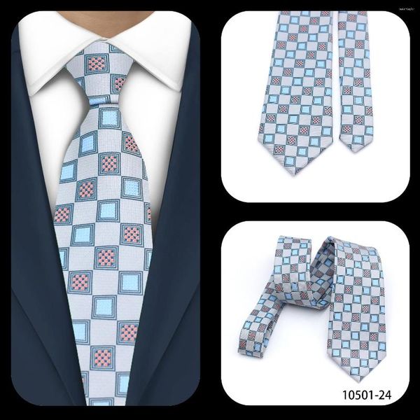 Fliegen LYL 8 cm Weißes Quadrat Mode Seidenkrawatte Luxus Weiche Neuheit Krawatte Blaue Farbe Elegant Gedruckt Für Männer Hochzeit Geschäftsgeschenk