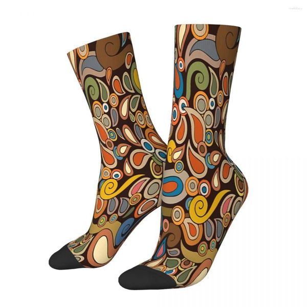 Мужские носки с рисунком в стиле ретро, винтажный дизайн в стиле фанк, мужские, женские, летние чулки из полиэстера