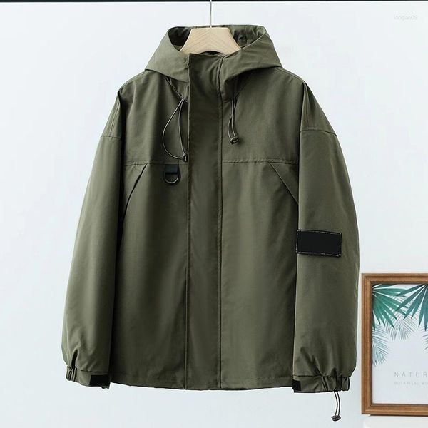 Chaquetas para hombres Chaqueta con capucha al aire libre impermeable multibolsillo vintage gabardina abrigo primavera otoño streetwear casual jaqueta masculina ma773