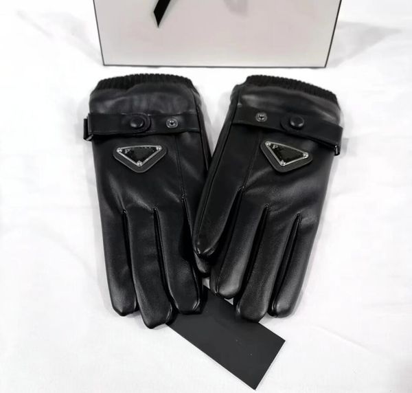 Fünf-Finger-Handschuhe für Herren und Damen, Designer-Marke, Buchstaben-Handschuh, Druck, verdickt, warm halten, Winter, Outdoor-Sport, reine Baumwolle, hohe Qualität