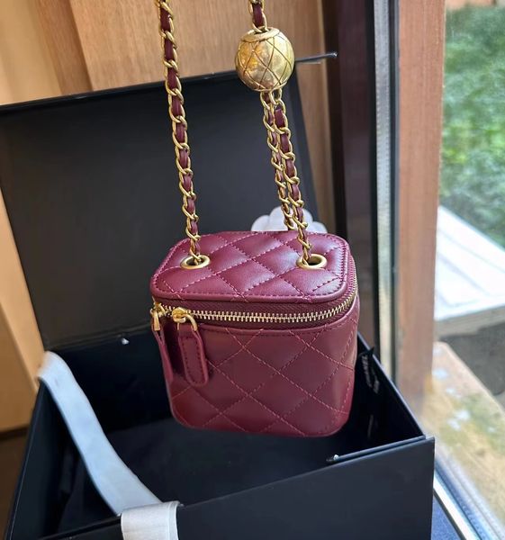 10a novo design de luxo das mulheres clássico do vintage caixa saco ouro grânulo corrente pequena caixa elegante qualidade mini um ombro crossbody saco