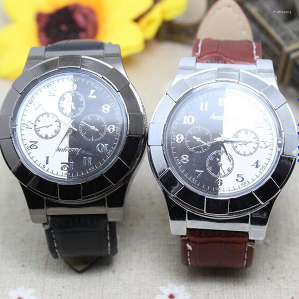 Armbanduhren Mode Schwarz Weiß Männer Uhren Winddicht Feuerzeug USB Lade Sport Quarz Reloj Hombre