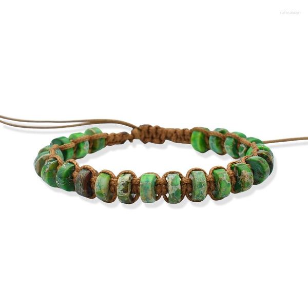 Strand reiki cura yoga contas pulseiras pedra natural frisado corda pulseira ajustável trançado pulseiras para mulheres masculino amuleto jóias