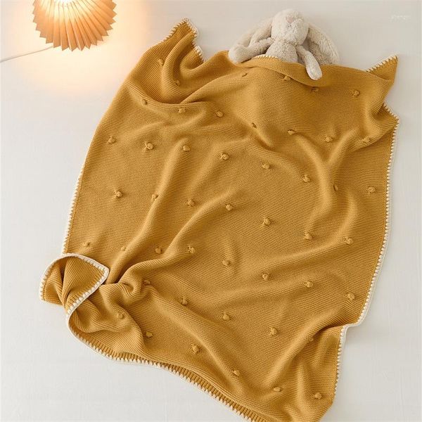 Cobertores de algodão cobertor de malha para bebê swaddle envoltório nascido recebendo infantil berço cama carrinho sofá lance