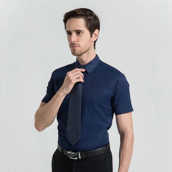 Männer Kleid Shirts 2023 Sommer Kurzarm Quadrat Kragen Weißes Hemd Business Professionelle Männliche Fabrik Großhandel