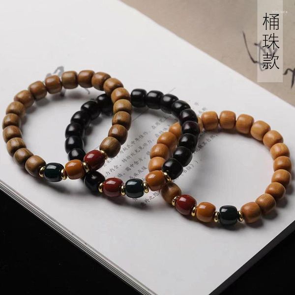 Strang Vintage Buddha Holz Perlen Armband für Männer Frauen handgemachte Wrap Handgelenk Armbänder männlichen trendigen Schmuck