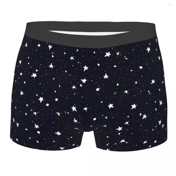 Cuecas estrelas homens roupa interior noite céu boxer shorts calcinha impressa respirável para homme plus size