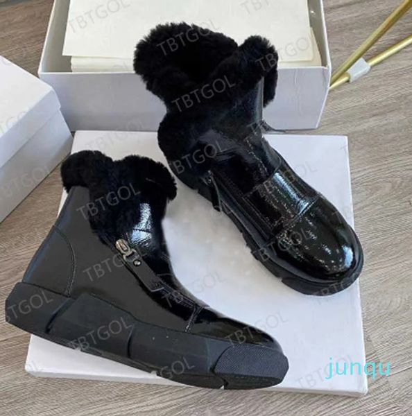 Klassische Damen-Schneestiefel halten warme Stiefel, Damen-Plüsch-beiläufige warme Stiefel, Wollstiefel, wasser- und schmutzabweisende Winterschuhe mit Box