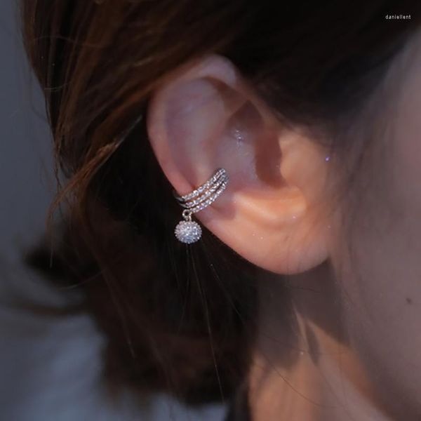 Rücken-Ohrringe, Kristallkugel, nicht durchdringend, Ohrklemme für Frauen, exquisite Muschel, gefälschter Ohrknochen, Y2k-Ohr-Modeschmuck, Geschenke, KDE132