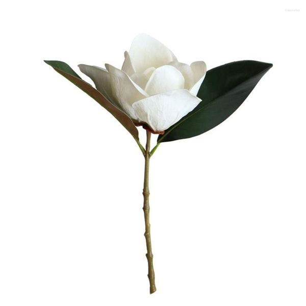 Fiori decorativi 40 cm Seta Yulan Bianco Magnolia Fiore artificiale idratante 3 rami Michelia Alba Matrimonio Casa Soggiorno Desktop