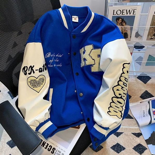 Мужские куртки American Vintage Klein Blue в стиле хип-хоп Y2K, свободные мужские и женские тонкие бейсбольные костюмы, одежда для уличных гонок, куртка 3XL 230928