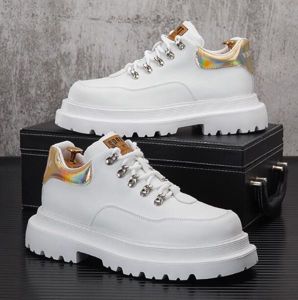 Tênis de grife de grife masculino sapatos de ouro branco sapatos casuais sapatos de tênis masculino homens tênis respiráveis de couro sapatos de conforto