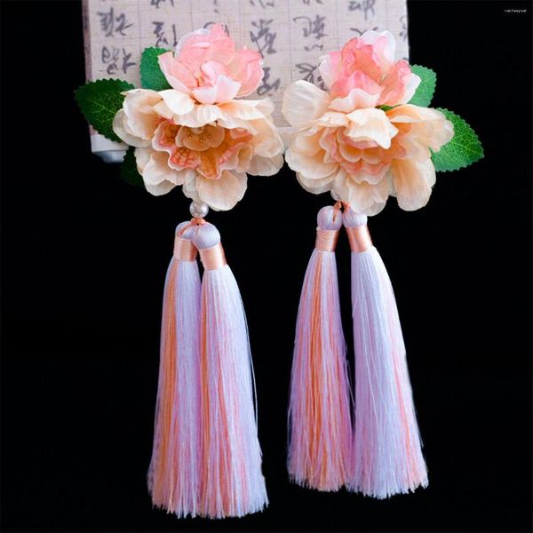 Hair Clips Hairpins florais 2pcs chineses para mulheres marrettes vintage barrettes fadas hanfu festas jóias