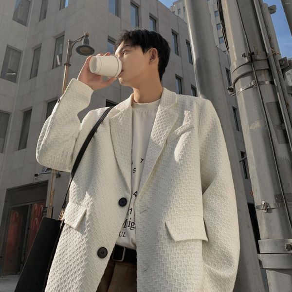 Herrenanzüge Herbst Und Winter Xiaoxiangfeng Jungen Kleiner Anzug Koreanische Version Lose Schulterpolster Mantel Hübsche Tägliche Mode Schicke Herrenbekleidung