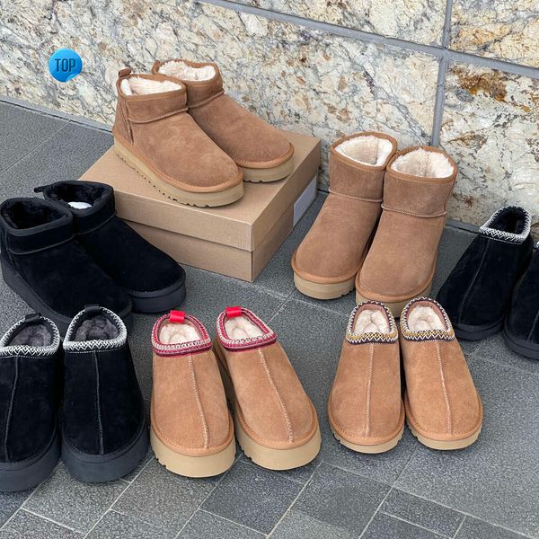 Neue Tazz-Hausschuhe für Damen Tasman UG Chestnut Mustard Seed Slides Classic Ultra Mini Platform Snow Boot Australia Australian Wool Com