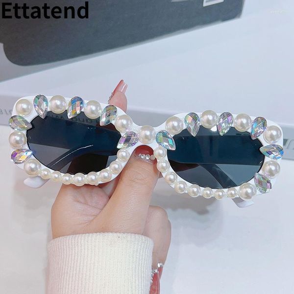 Óculos de sol moda clássico vintage quadrado mulher marca designer luxo pérola diamante óculos senhora festa óculos gafas de sol