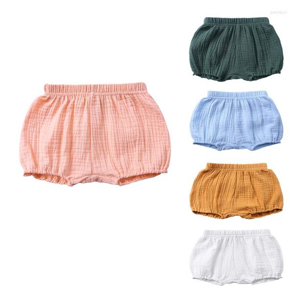 Pantaloncini per bambini Racconti Neonate Ragazza Tinta unita Pantaloni corti in lino larghi Abbigliamento estivo Bloomers nati 6M-4 anni