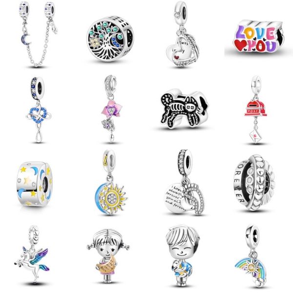 Charms Schmuck 925 Charm Perlen Zubehör Sonne Mond Stern Fluss Anhänger