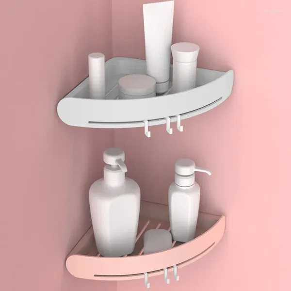 Lagerung Körbe Kunststoff Korb Rack Badezimmer Waschen Dusche Regal Wand Saug Typ Punch-freie Toilette Ecke Mit Haken