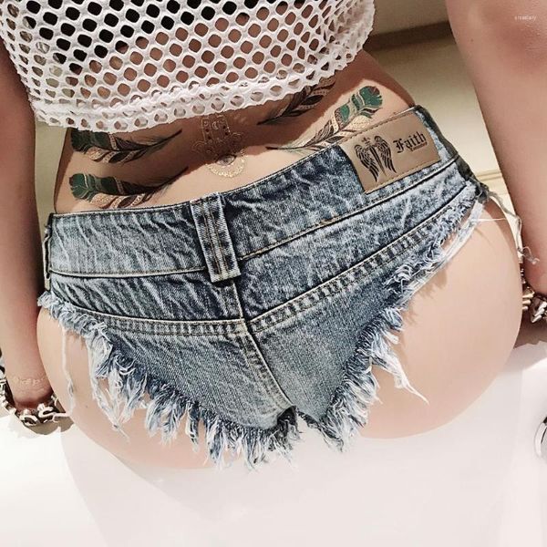 Damen Jeans Sexy Low-Rise Fransen Denim Shorts Sommer Strand Casual Bikini Bar Clubwear Dance Mini