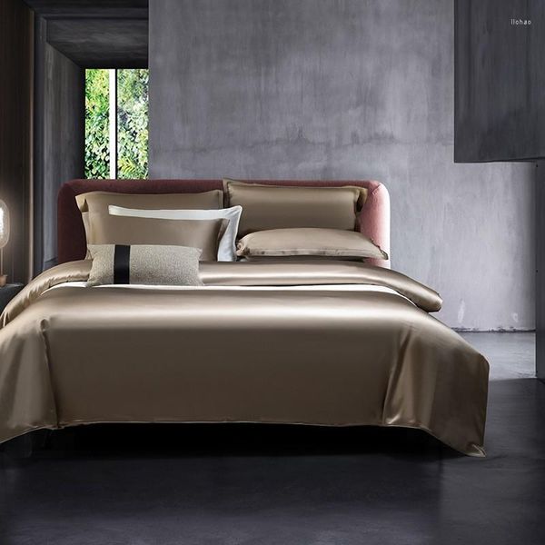 Conjuntos de cama Mulberry Silk Duvet Cover Ambos os lados 22 Momme Nature Set Comfy Soft 1Duvet 1bed Sheet 2 Fronhas