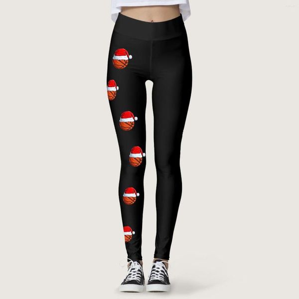 Damen-Leggings, Damen-Digitaldruck, 3D-Druck, Frohe Weihnachten, Hexenhose für Yoga, elegant, mit Taschen, für die Arbeit