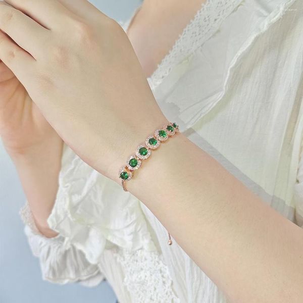 Armreif 2023 Rosegreen Farbe Prinzessin Armband für Frauen Jubiläumsgeschenk Schmuck Großhandel Moonso S5243