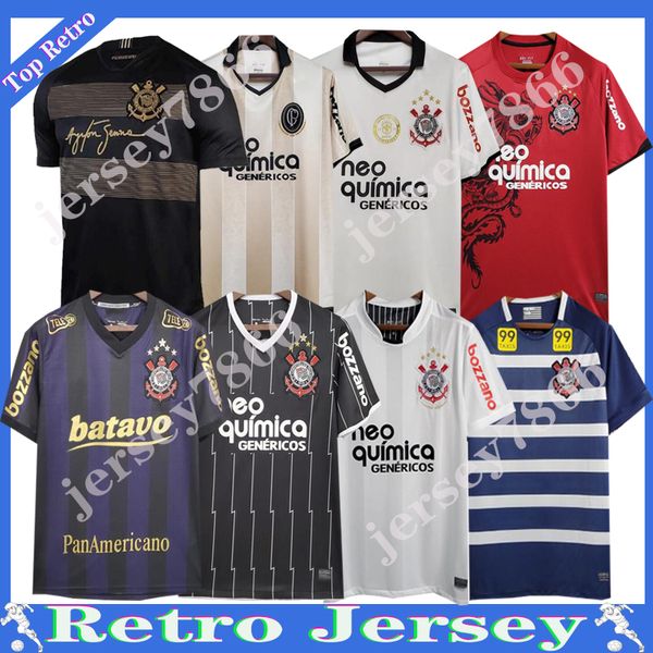 09 10 11 12 14 18 97 99 00 Corinthians retro Paulista GUEDES Maglia da calcio 100esima casa bianca trasferta AUGUSTO Maglia da calcio classica corinzia Vintage Uniforme dorata