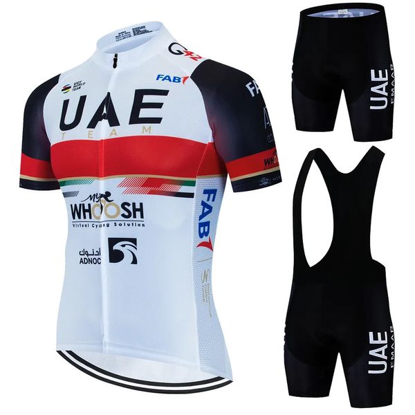 Radfahren Jersey Sets 2024 UAE Sport Team Training Kleidung Atmungsaktive Männer Kurzarm Mallot Ciclismo Hombre Verano 230928
