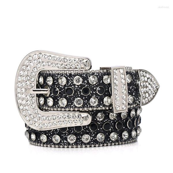 Cinture Cintura occidentale con strass Moda Nero Bianco Accessori per borchie in cristallo Diamante Casual Comodo Vita unisex