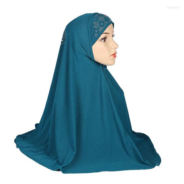 Accanlar 70x70cm Yetişkinler Dua Hijab Müslüman Eşarp İslami başörtüsü şapka Armia Headwrap Saten Hanka