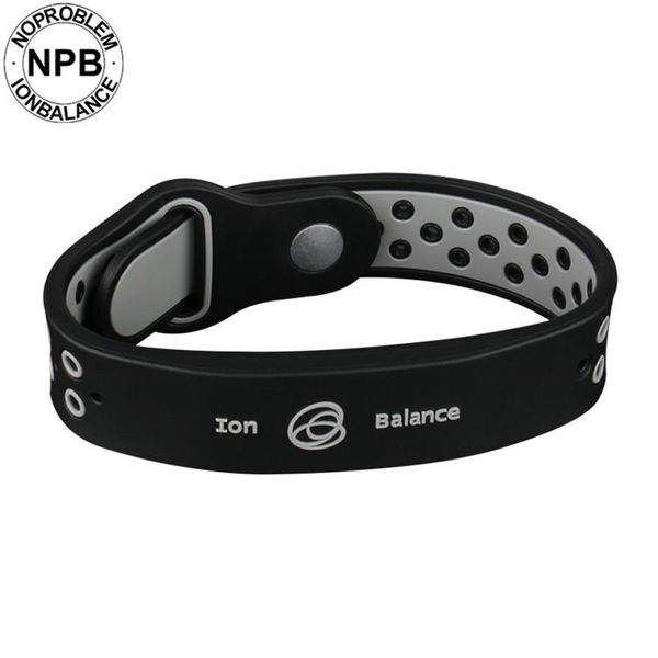 Benefícios para a saúde equilíbrio íon terapia de energia silicone esportes gargantilha turmalina germânio pulseira pulseira 2540