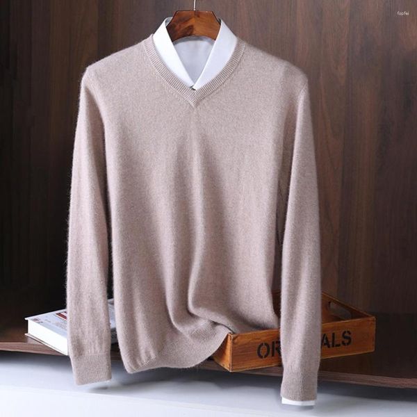 Maglioni da uomo Pullover Maglione da uomo 2023 Autunno Inverno Cashmere Misto cotone Warm Jumper Pull Homme Hombre Mens Casual Knit