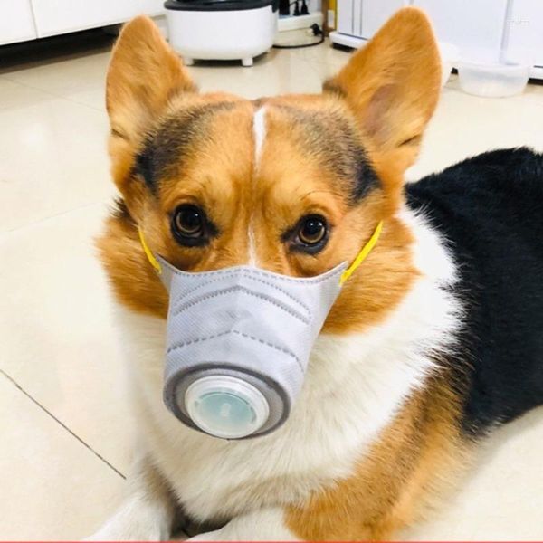 Köpek Giyim Giyim Toz geçirmez duman geçirmez maske Pet ağız kapağı bez