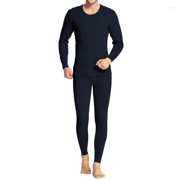 Conjunto de roupa interior térmica masculina longo johns ultra macio leve camada base fina topos bottoms leggings calças inverno