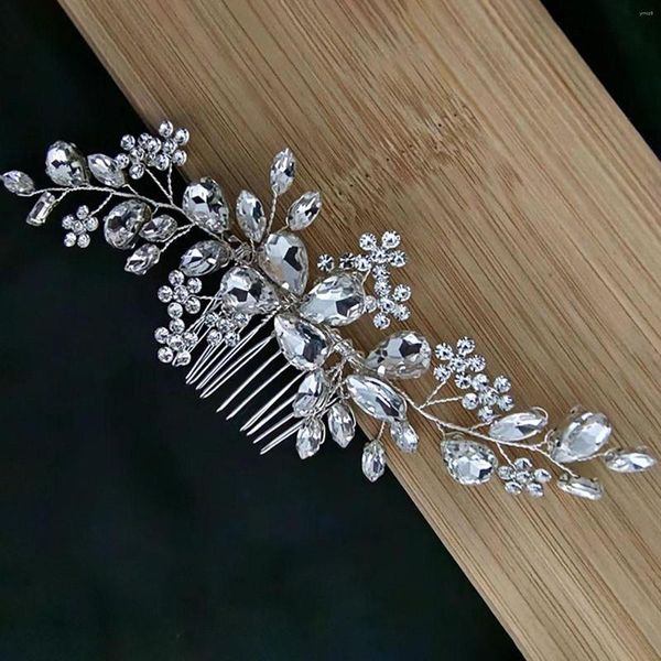 Pinces à cheveux en strass scintillants, avec peignes, couronne de fleurs faite à la main, bandeaux de mariage, bijoux de fête pour femmes