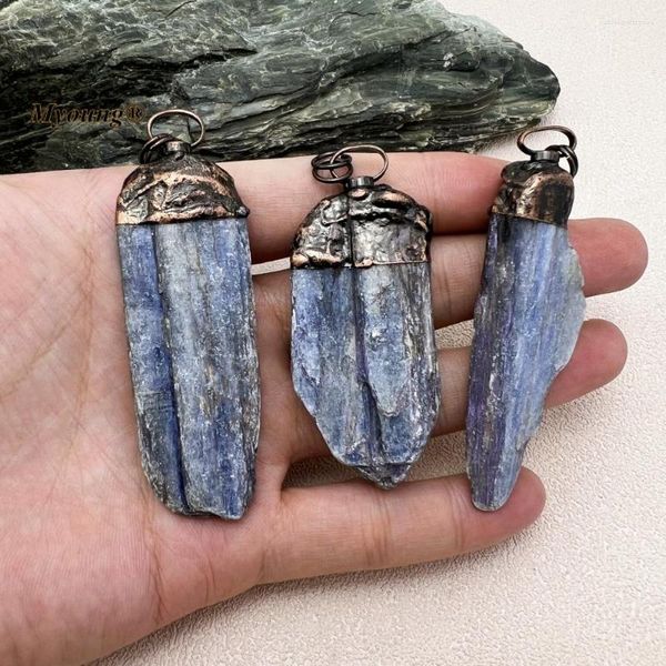 Ожерелья с подвесками, 10 шт., ювелирные изделия в стиле бохо, нерегулярный большой натуральный камень, синий кианит, кварц, винтажное ожерелье MY230906