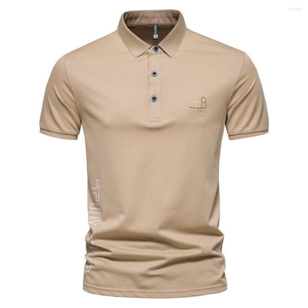 Homens Camisetas YT8705 Alta Qualidade 2023 Verão Slim Lapela Manga Curta T-shirt Bordado Perfuração Polo Camisa