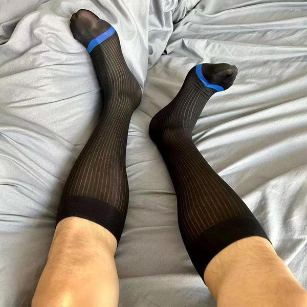 Erkek Çorap 1 Çiftler Erkekler İş Resmi Ultra İnce See-Through See-Through İpeksi Sheer Elbise Nefes Alabilir Japon Katı Erkek Çorap