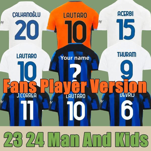 LUKAKU Fußballtrikots BARELLA Correa INTERS GIROUD IBRAHIMOVIC LAUTARO S THEO BRAHIM 23 24 Fußballtrikot 2023 2024 Uniformen Männer Kinder Kits Real