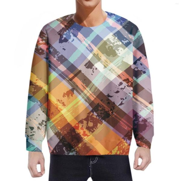 Herren Hoodies Sweatshirt Kleid Mode Frühling Und Herbst Quadrat Persönlichkeit Muster 3D Digitaldruck Langarm Süßes Hemd