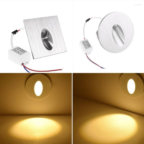 Lâmpada de parede alumínio moderno breve 3w led luz da escada recesso canto holofote fundo passo corredor AC85-265V