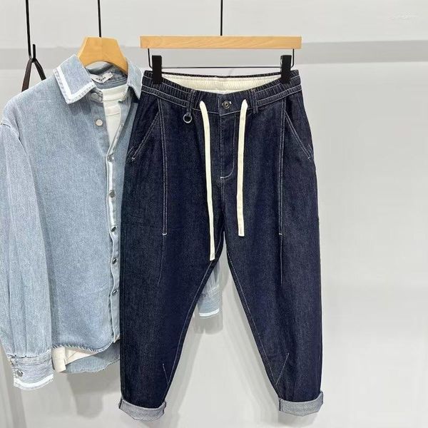 Jeans da uomo Foufurieux Casual Skinny Primavera Estate Allentati High Street Pantaloni dritti a nove punti Uomo Carota Abbigliamento maschile