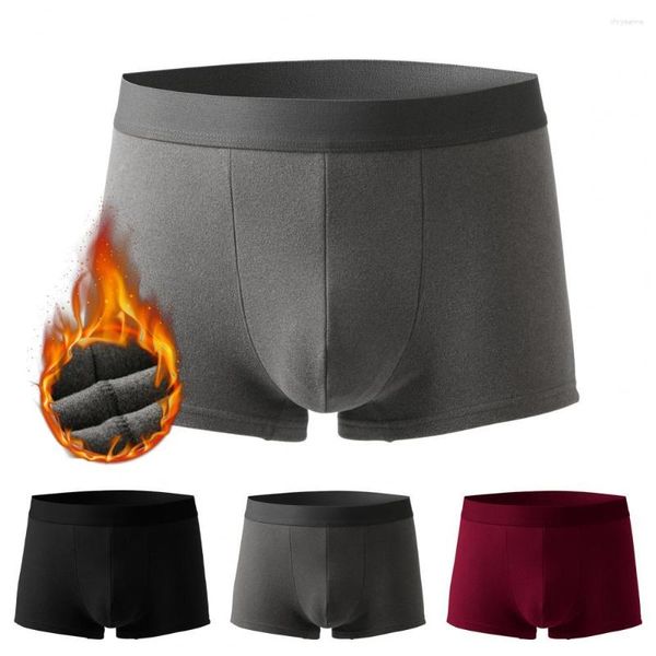 Cuecas masculinas boxers u convexo respirável elástico solto antiderrapante roupa interior de inverno para uso diário